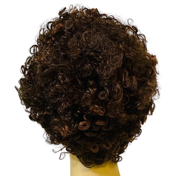 Human Hair Curly Wig ASHRO Color FS430 Brown Copper Women Teens One Size NWT - Picture 7 of 10